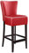 GGMMÖBEL 2-er Set American | Diner Barhocker | Rot | Leder | Gestell: Holz/Wenge | Sitzhöhe: 79 cm | weißer Keder