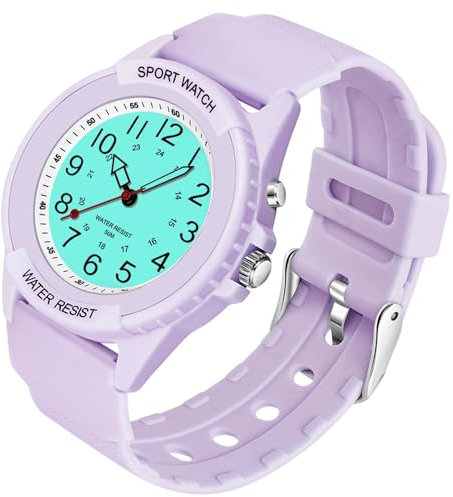 TENOCK Orologio Da Polso Sportivo Da Donna Analogico Al Quarzo 50 M Impermeabile Con Luce Notturna Per Abbinamenti Casual O Attività Sportive (Viola)