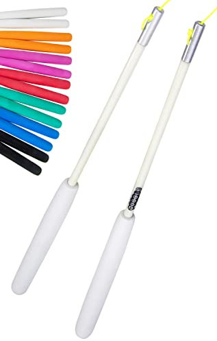 Juggle Dream SuperGlass Diabolo Handstäbe aus Fiberglasrohr und Diaboloschnur - mit Eva-Schaumgriff - in Profi-Qualität Jongliergeräte (Weiß)