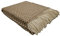 GLAESER Wohndecke Fair Deluxe aus 100% Wolle | Couchdecke/Sofadecke/Kuscheldecke mit Fransenborde (Taube/Weiß)