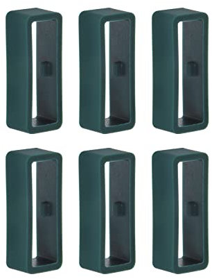 sourcing map 6 Stück Uhrenarmband Schlaufen befestigungsringe 22 mm Gummi Uhren halter Silikon für Uhrenarmband, dunkelgrün