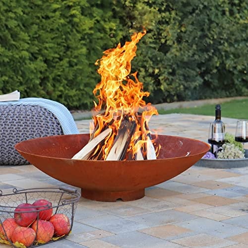 CLGarden 80cm Feuerschale robust aus 3mm Cortenstahl CFS80 Made in Germany Rost Schale Feuerstelle rund 80 groß