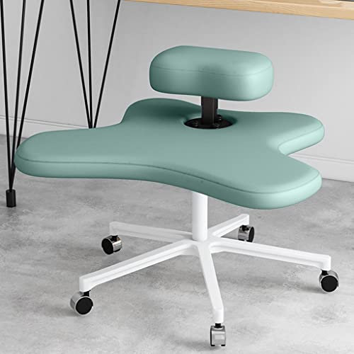 Kniestuhl, Ergonomischer Sitz, Fünfzackig mit Rollen, Höhenverstellbarer Hocker Zur Haltungsverbesserung und korrektur, Geeignet für Den Einsatz im Home Office, Mehrfarbige Ausführung ( Color : Green