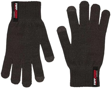 TuffStuff - Black Touch Screen Gloves, One Size - Breathable, Lightweight & Seamless Design with Touchscreen-Compatible Thumb & Index Finger - Secure Elasticated Wrist - Ideal for Trade Professionals