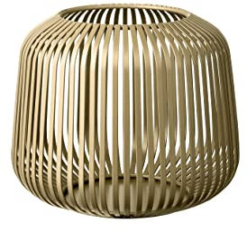 blomus Laterne Lito | Champagne | Größe S | 20L x 20B x 17H cm | Kerzenhalter Gold | Windlicht aus Edelstahl | Laterne Deko | Indoor Windlicht Klein
