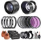 NEEWER 55mm Lens and Filter Set: Wide Angle/2.2X Telephoto Additional Lens for 18mm-85mm APS-C Lens, (+1+2+4+10) Close Up Macro/ND/UV/CPL/FLD Filters for Camera Lens with ⌀55mm Thread