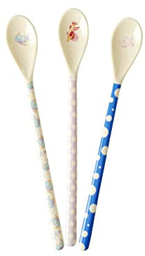 Rice Latte Löffel Spoons aus Melamin Fish Prints 3 Stück mehrfarbig