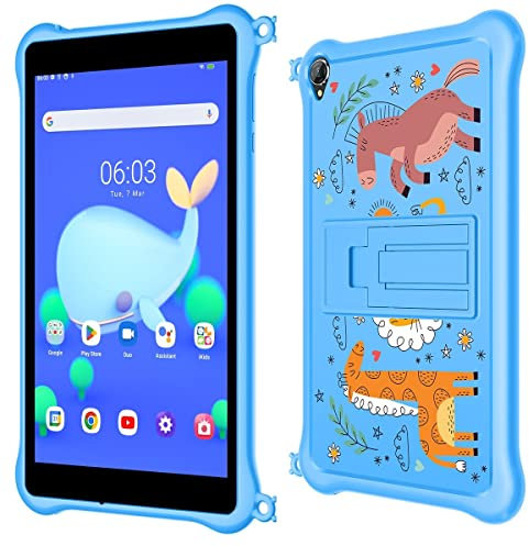 Blackview Tab 5 Kids, Tablet Android 12 8'' HD+ IPS Display, Quad-Core 5GB RAM+64GB ROM (1TB Tarjeta SD Externa), Batería 5580mAh, Cámara Dual 0.3MP+2MP, WiFi Bluetooth, Dual Box Altavoces Azul