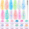 Clara Colors Sparkle Glitter Gel Nagellack Set, 12 Farben Neon Trendiges Durchscheinendes Glitzer Pailletten Soak Off UV LED Gel Nagellack Maniküre Set