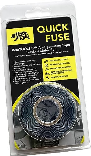 BearTOOLS Self-fusing Silicone Tape - Black, 25.5mm x 3 meters - 20mils - Tool Tethering & Quick Repair Tape for Electrical use, Garden Hose, Pipes - Anti Slip for Tools, Handles, Barbells
