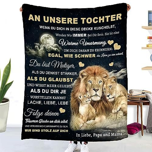 Personalisierte Decke Geschenk für Tochter Von Eltern, Kuscheldecke Flauschige An Unsere Tochter Von Mama und Papa, Brief Decken Geschenke Für Weihnachten Geburtstag Graduierung,18 Geburtstag Mädchen