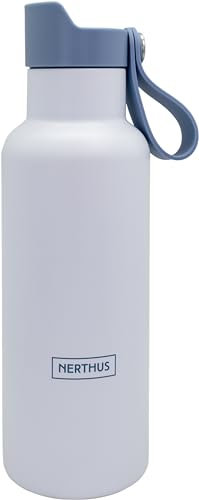 NERTHUS FIH 1263 Botella Deportiva CLICK & DRINK! de Doble Pared de 500 ml con Tapón de Clic, Hidratación y Estilo en un Diseño Premium Azul