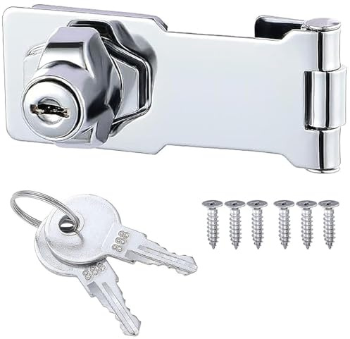 ZiYuya Serratura con uguali chiavi, serrature con manopola girevole, lucchetto con serratura a serratura, cassetto armadietto Serratura, Chiusure Hasp, chiavistello, serratura per porte 3 Inch