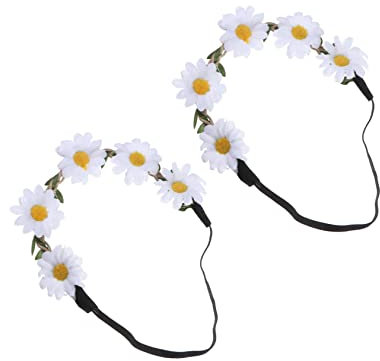Housoutil 2 Stk Gänseblümchen-stirnband für Frauen Haarband 5 Sonnenblumen und Gänseblümchen für Hochzeit Braut-accessoires