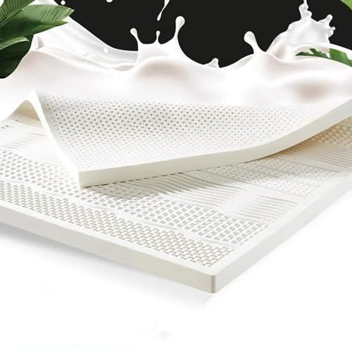 NaKeah 100% natürlicher Latex -Matratzen -Toper mit Bio -Baumwollabdeckung, atmungsaktiv und bequem, helfen Sie bei Schulter und Rückenschmerzen,10cm,135x200cm