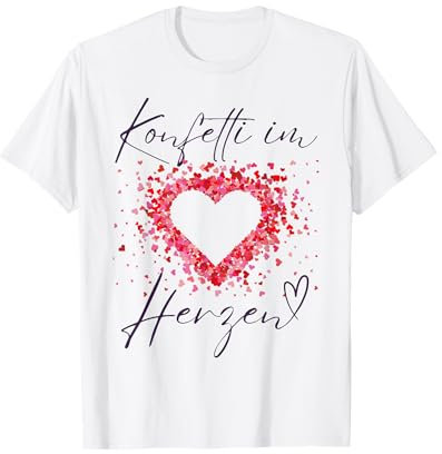 Konfetti im Herzen weiß Fasching Konfetti Karneval Outfit T-Shirt