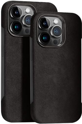 GAZIXCUN Alcantara-Wildleder-Hülle für iPhone 12/12 Pro/12 Pro Max, Rahmenlose Hülle, Handgefertigt, Echtes Italienisches Wildleder, rutschfeste Hülle, Kompatibel mit Magsafe,Gray,12