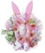 Ostern Deko Türkranz Osterkranz Haustür Frühling Osterkranz, Osterkranz, Haustür, Hase, Osterkranz, Osterdekorationen, Frühlingskranz, Frühlings Kranz Türkranz mit Blumen Dekoration (Pink, One Size)