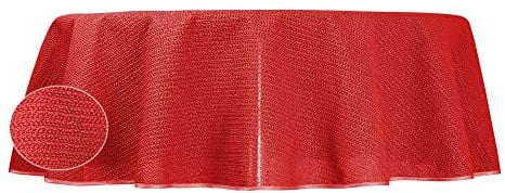 Tischdecke Gartentischdecke Rot 160x220 cm oval PVC Weichschaum rutschfest Outdoor wetterbestädnig Balkon Terrasse