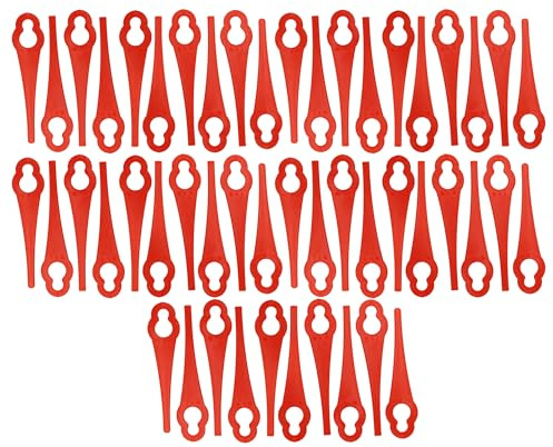 vhbw 50x Ersatz-Messer kompatibel mit CMI C-Art-10.8/17 Rasentrimmer - Ersatzklinge Rot, Nylon/Kunststoff