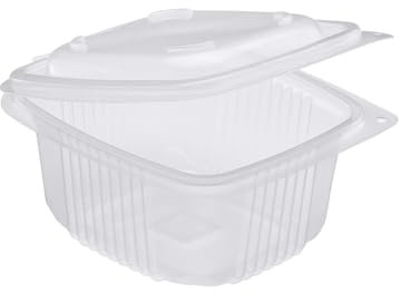 G.M. DISTRIBUZIONE 100 Vaschette per Alimenti Ondabox - Formato 500 Ml - Contenitori Ermetici per Alimenti Caldi, Salvaliquidi, Riutilizzabili - Contenitori per Microonde