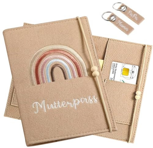 Kujinova Funda protectora para pasaporte de maternidad, hecha a mano, varios entrepisos con tarjetas de seguro, imágenes ultrasónicas y cartilla de vacunación, regalos para embarazadas y futuras