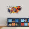 PLIGREAT 2 Blätter 3D Rennwagen Gebrochene Wandaufkleber Peel and Stick Wandkunst Aufkleber Coole große Aufkleber für Jungen Zimmer Schlafzimmer Wanddekoration Zuhause Dekoratives Festival Geschenk