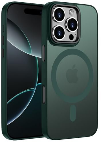 ORDA für iPhone 16 Pro Hülle Kompatibel mit MagSafe,Magnetisch Handyhülle für iPhone 16 Pro Case Durchscheinende Matt Rückseite Dünn Stoßfest Schutzhülle Grün