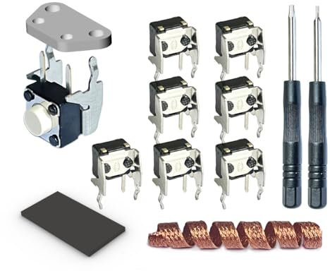 ElecGear 8x Tactile Bouton-Poussoir pour Manette Xbox + Plaque Chauffante à Dessouder, Micro Interrupteur Bouton de pare-chocs LB RB et Outils de Réparation de Dessoudage spéciaux inclus.