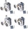 Zythrem 4Pcs Shower Door Rollers 23mm Replacement Shower Door Wheels with Anti-Collision Block and Screws Chrome Shower Roller Wheels for Curved Glass Doors 4-6mm Glass