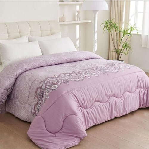 GREATOYAR Edredón Nórdico Doble Cara, Relleno Nórdico, Edredón de Microfibra, Microfibra Suave, Antiácaro, Hipoalergénico, Transpirable, Moderno, Ligero, 220x240cm, para Cama 150cm, Anacardo Lila