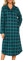 MIA LUCCE Chemise de nuit à manches longues pour femme - Douce - Avec boutonnière - Chemise de nuit à manches longues en flanelle - Pour dormir, Carreaux verts et rouges, M
