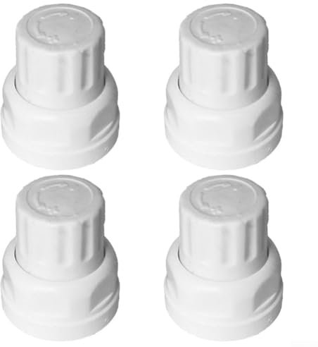 Besttoolifes 4 piezas de accesorios de interruptor de volante de mano para calefacción de suelo, mango blanco, rosca M30 x 1.5 mango blanco de plástico para radiador válvula de control automático de