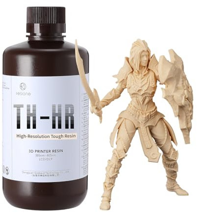 Résine imprimante 3D haute précision TH-HR – Résine 3D résistante type ABS like, faible retrait, idéale pour modèles GK, têtes, méchas, miniatures et prototypes complexes – Argile blanche 1kg