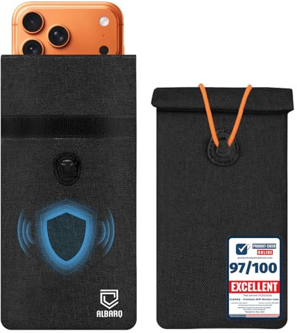 Hochwertige EMF-Blocker-Schutzhülle für Handys, Größe 20,3 x 10,2 cm, passend für alle Smartphones, Anti-Schild-Hülle, Stoff, Faraday-Taschen für Handys, SmartDot 5G RF, Autoschlüssel