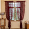 TUDECO Lace Maroon Curtains 96 Inches Long 1 Pair - French Floral Phoenix Sheer Voile Curtains for Living Room, Art Deco Privacy Rod Pocket Ruffled Edges Dark Wine Red Drapes, 150.0 cm X 244.8 cm