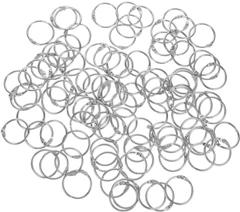 JEWEDECO Book Binder Rings 100pcs Metal Ring Binder Easy Open Lock for DIY Planner Calendar School Projects