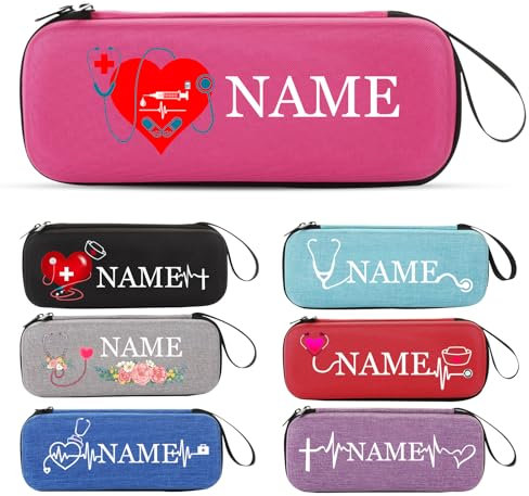 Personalisierte Stethoskop-Tasche, Personalisierte Stethoskop-Tasche mit Namen für Krankenschwestern, Ärzte und medizinische Fachangestellte, Harte, leichte Reisetasche mit Netzfach, Geschenk