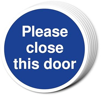 Please Close This Door Fire Door Signs 80mm x 80mm Multi Pack Strong Adhesive Vinyl Stickers for Fire Door Safety (6)