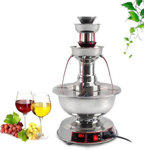 Desktop Party Juice Fountain Device 3-Tier Champagne Fountain Machine 0~100℃ Electric Wine Fountain Drink Machine for Bars Weddings