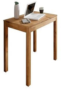 Woodroom Esstisch 50x70 cm aus Wildeiche massiv geölt – Kleiner Holztisch Esszimmer, massiv Holz, rechteckig, rustikaler Küchentisch