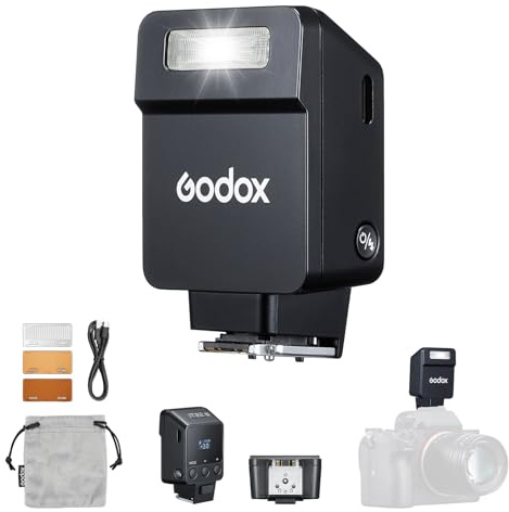 Godox iT22S iT22-S Flash TTL Mini pour Sony, 700 Eclairs à Pleine Puissance, Temps de Recyclage de 1,5s, Plage de Puissance de 6 Niveaux (de 1/32 à 1/1), Avec Diffuseur Magnétique Et Filtre De Couleur