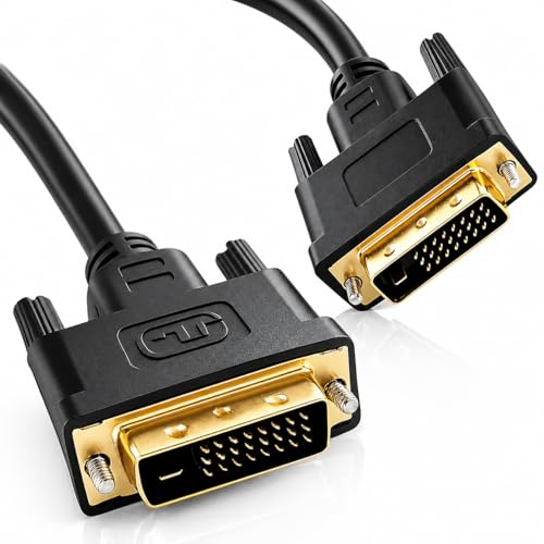 1.5m DVI to VGA Cable, Adapter Lead with Gold-Plated Connectors, Durable Braided Full HD 1080P Video Cable for Connecting PC Desktop Laptop Graphics Card to Monitor Projector or Display Screen