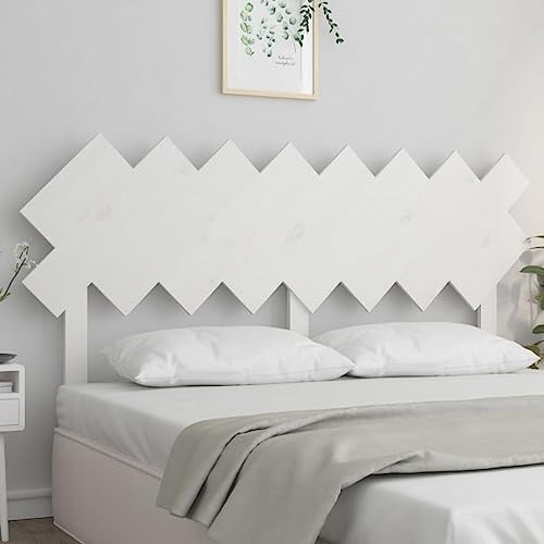 Owoxanthellate Weißes Kiefern-Kopfteil 159,5×3×80,5 cm, passend zu Boxspring-, Doppel- oder Gästebett, massiv, montagefreundlich