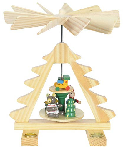 OBC Weihnachtspyramide/Tannebaum Natur/Pyramide Weihnachten/im Kunsthandwerks-Stil, handgefertigt/Deko zu Weihnachten