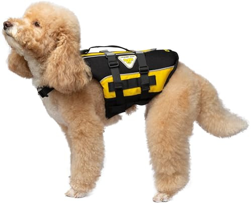 Cressi DLJ Giubbotto di salvataggio per cani, nero/giallo, 2XS