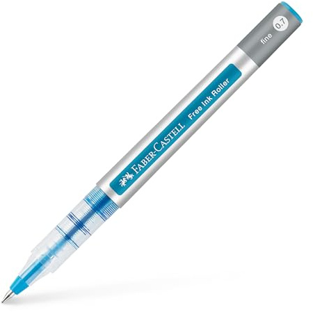 Faber-Castell - Tintenroller Free Ink Hellblau 0,4 mm | Rollerball mit dokumentenechter Tinte und Free Ink System für Schule, Büro und Notizen