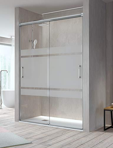 Paroi de douche avant - 2 portes coulissantes [ouverture des deux côtés] - Verre de sécurité de 6 mm - Modèle Betty (116-120 cm)
