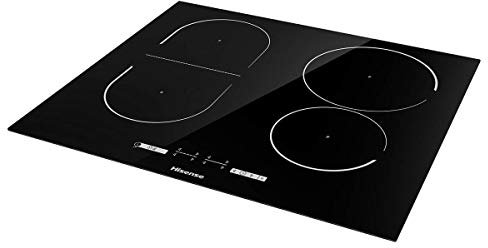 Hisense I6433C - Piastra a induzione, 4 zone, 2 zone collegate tra loro Area Bridge, piano di lavoro da 60 cm, blocco per bambini, terminazione smussata