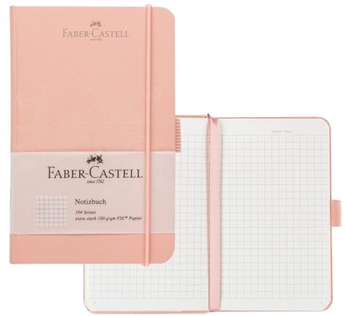 Faber-Castell 20504 - Notizbuch DIN A6 rose, kariert, 100 g/m², 194 Seiten FSC-Mix Papier, 90 x 140 mm